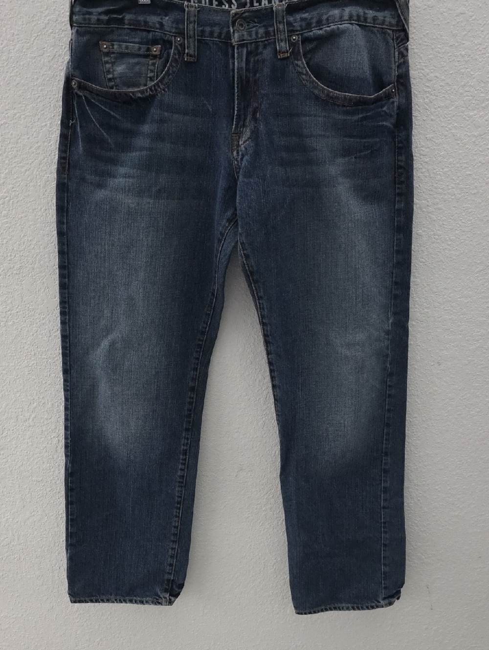 Guess Rebel Straight Cotton Denim Blue Jeans 36 X 32
